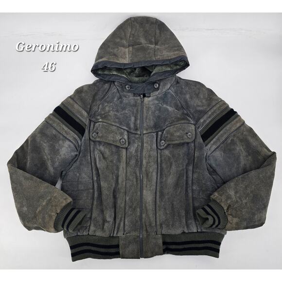 Vintage Geronimo Genuine Leather Bomber Jacket - Picture 1 of 9